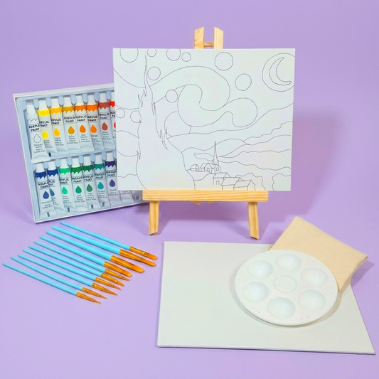 Kit de Pintura Para Niños De La Noche Estrellada - Van Gogh